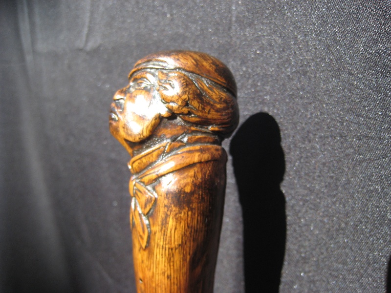 Early celebrity portrait cane. Continental, circa 1810 