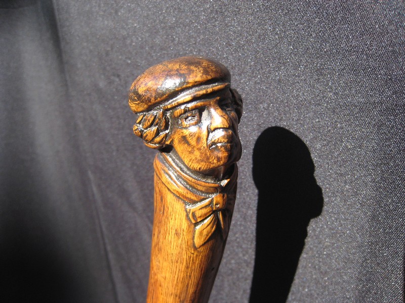Early celebrity portrait cane. Continental, circa 1810 