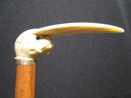 Fine English whale ivory cane. England, circa 1890.