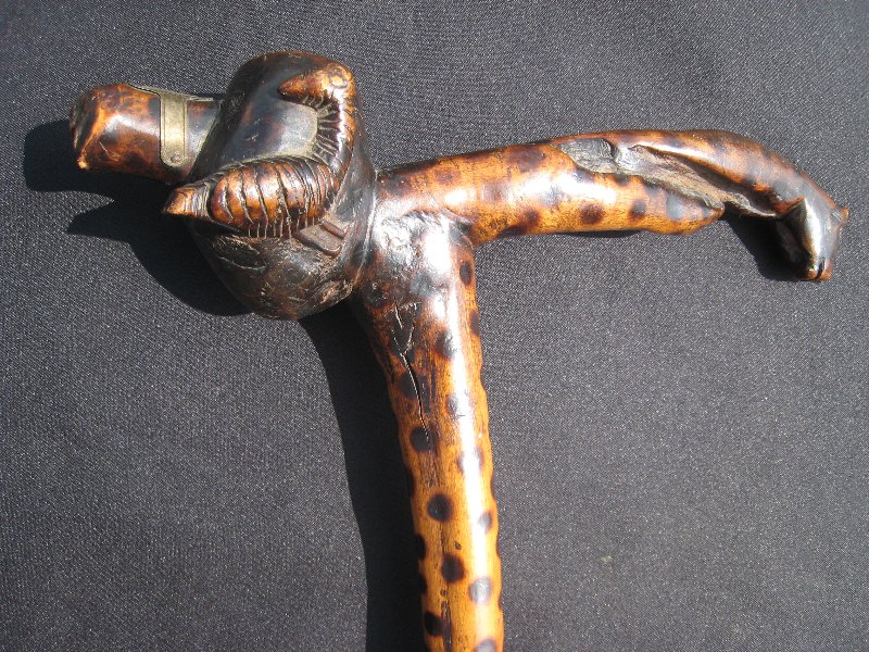 Folk-art pipe System cane. France, circa 1880