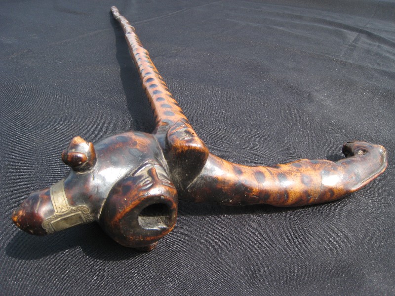 Folk-art pipe System cane. France, circa 1880