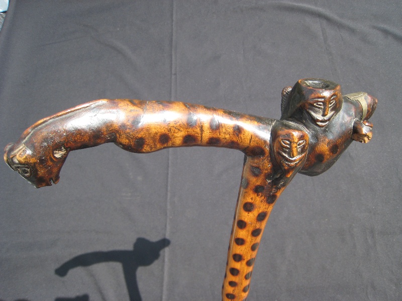 Folk-art pipe System cane. France, circa 1880